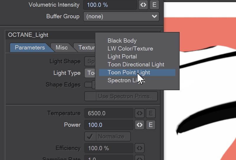 Octane Toon lighting